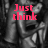 A black-and-white image of a person with hands near their face, overlaid with red text reading "Just think if you hadn't ruined it that would be us <3".