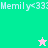 Pixelated text 'Hemily<333' appears in white on green and pink backgrounds with a small star icon changing color between frames.
