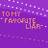 Purple background with white pixelated dots; orange and white text reads 'TO MY FAVORITE LIAR', 'TO MY FAVORITE SCAR', 'I COULD HAVE DIED WITH YOU' in four quadrants.