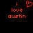 Red pixelated text and a heart symbol on black background, with one version showing the heart as animated.
