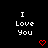 Black background with white text "I Love You" repeated across multiple and , each accompanied by a red heart symbol in various states