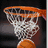 A basketball hoop with a net and ball, alongside orange text blocks stating 'If you wanna know the best feeling in the world. Its not just a game. ITS LIFE.' and 'all you need to do is play some basketball'.