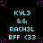 A static digital image with cyan text and pink dots on a black background, arranged in a of repeated identical text blocks