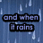 Blue background with white raindrops; text blocks and heart symbols appear sequentially.
