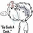 Pixelated character with gray hair and pink bow, holding a speech bubble containing 'I' and 'U', standing in front of blurred text.