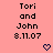 Pixelated text on a pink background with two heart symbols below, showing identical static content across observations.