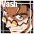 Pixelated close-up of a character's face with brown hair, blue eyes, and yellow accents on the cheeks, framed by white borders.