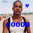 A man in a white tank top with black straps stands on a beach, blue pixelated text and symbols change across three views.