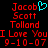 Red pixelated text on black background with cyan heart symbol, showing two identical side-by-side layouts of names and date.