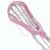 Pixelated pink and white whisk with text reading 'chick with a stick ...' on white background.