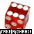 Red translucent dice with white dots appear in four positions, text overlays read "TAKE A CHANCE AND ROLL THE DICE" across the image.