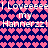 Pixelated text reads "I Loveeeel my Hannerzz!" over a heart-patterned background with color shifts.