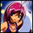 Pixelated anime-style buddy icon featuring a character with pink hair and blue top against starry background, paired with "Anime IM" text on black panel.