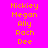 Pixelated text list of names on two background colors with orange lettering.