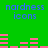 Green background with blue text and pink horizontal bars arranged in two , forming a pixelated visual pattern