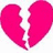 A pixelated pink broken heart icon with white background, surrounded by green containing purple text about healing and not being a broken thing
