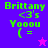 Green text 'Brittany <3's Yooou ( =' on purple background with a pink star in the top-right corner.
