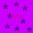 Purple background with scattered dark purple stars and red text 'hjbh' repeated across the image.