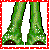 Pixelated cartoon-style icon set with red and green borders showing legs, torso, face, text variations of 'Merry' and 'X-Mas!', and a gray background.
