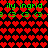A pixelated image of red hearts on a black background with green text reading 'ily ingrid' and symbols '<3 <3 <3' repeated twice.