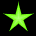 Four green star icons arranged in a 2x2 grid on black background, each with distinct rotation and pixelation style.
