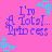 Pixelated text reads "I'm A Total... Princess" on a pink background with cyan square corner decorations.