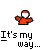 Pixel art character in orange outfit with white head gestures across multiple text variations and highway background.