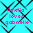 Cyan background with black diamond-shaped pattern and pink text reading "Amelia loves gabrielle" in four identical quadrants