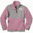 A pink and gray North Face jacket with a zipper, white moose silhouette on gray background, pink 'Bergen Crown' text, pixelated hearts in multiple colors, and small repeated icons.