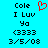 A static pixel art image with cyan background displaying black text and a red heart symbol, showing identical content across two side-by-side