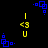 Pixelated blue and yellow shapes on black background with repeated 'I <3 U' text elements in yellow.