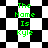 Green text reading 'The Name Is Kyle' on a black-and-white checkered background with shifting diamond patterns.