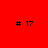 Four quadrants display #17 text in black on red, white, and two shades of pink backgrounds.