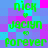Pixelated green text on a blue and pink checkered background with repeated names and symbols.