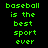 Green pixelated text on black background reads "baseball is the best sport ever" with red rectangular highlights shifting across different words in sequence.