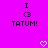 Pixelated text and heart symbols on a bright pink background with two identical static frames.