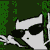 Pixelated cartoon character with white face, black sunglasses, and green foliage background in a 50x50 static icon format.