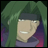 Pixelated anime-style character with green hair and a headband on left, next to pixelated text "Anime IM" above smaller "com" on black background.