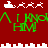 Red background with white pixelated Santa sleighs and reindeer, green text reading "I KNOW HIM!" in two above a white cityscape outline