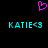 A static image with a black background features two identical cyan text strings and one pink pixelated heart symbol above them.