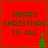Red square icon with green text and border, displaying "MERRY CHRISTMAS TO ALL" and a small Christmas tree at the bottom right corner.