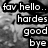Black-and-white animated sequence showing hands clasped with overlaid text expressing emotional farewell and lingering care.
