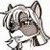 A 50x50 pixel animated buddy icon featuring a cartoon wolf-like character with gray and white fur, displayed alongside green text reading "Original Icons .com" on a dark background.