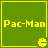 Four green square with yellow borders display "Pac-Man" text and a Pac-Man character icon in the bottom-right corner of each