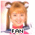25 pixelated avatar images showing a person with changing hairstyles and expressions, each labeled "FAN" below