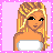 Pixel art contact sheet showing three animated frames of a cartoon character with text panels below, all on pink background with white dots.