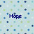 Static pixelated icon with blue text 'Hope' centered on a light pastel background of scattered colored squares.