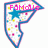 Pixelated icon with blue border, pink text 'Fomolls', and scattered yellow/pink dots on white background.