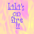Pixelated purple text 'Let's Go Fire' over a yellow-pink gradient background with a gray rectangle in the bottom-right corner.