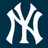 A split-screen icon with a white 'NY' logo on dark teal left and pixelated text 'SUCKS!!!!!!' in light blue on solid blue right.